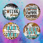 Coffee round cardstock