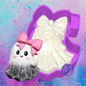 3D cute ghost with bow freshie molds.