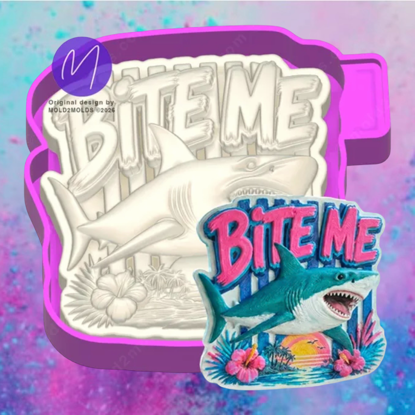 3D bite me shark freshie molds.