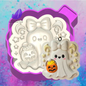 3D cute ghost with a bow freshie molds.