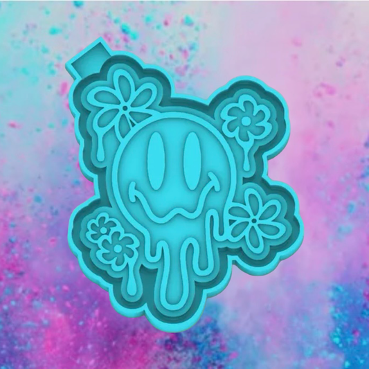 Melted smiley face freshie mold
