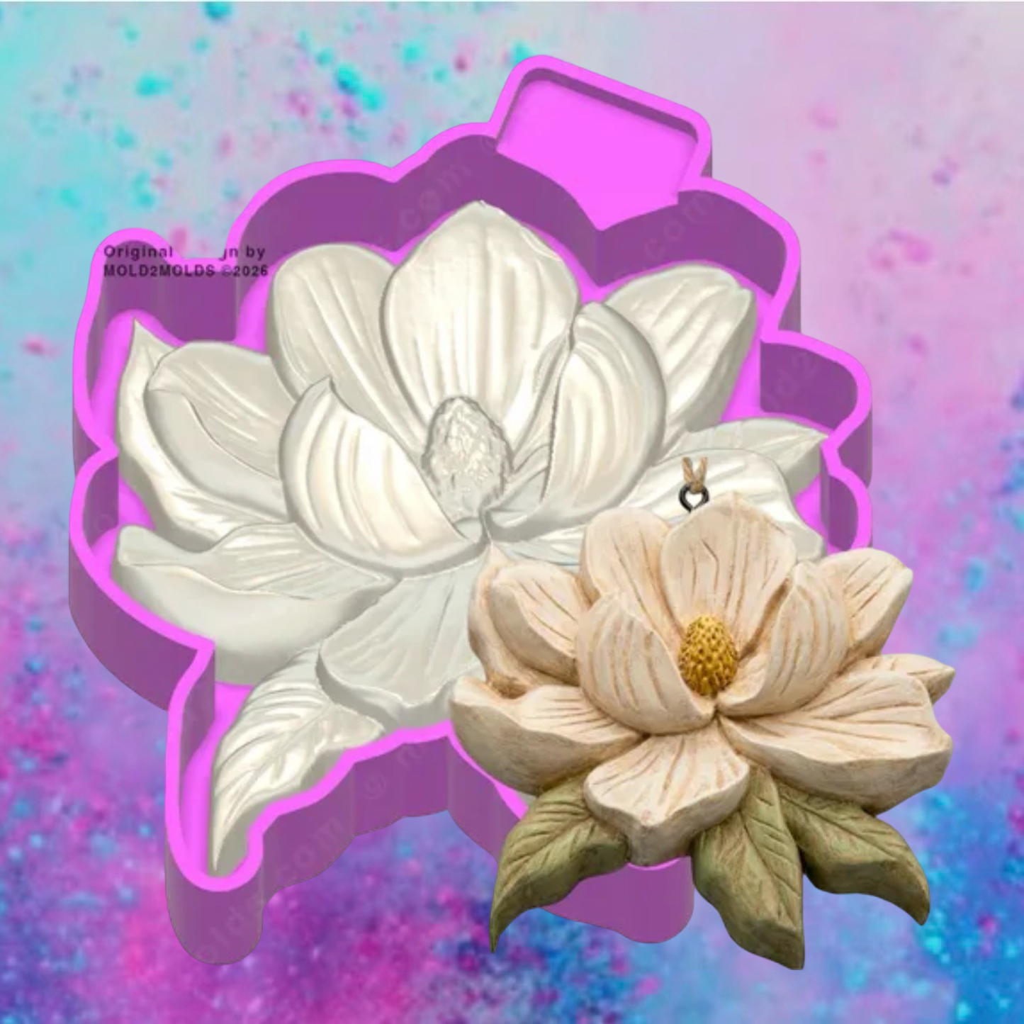 3D Magnolia flower freshie molds.