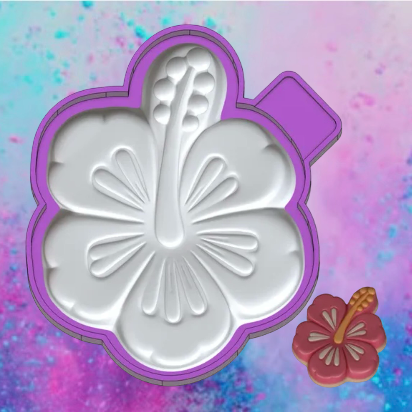 3D Hibiscus flower freshie molds.
