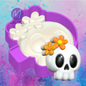 3D skull with flower freshie molds.