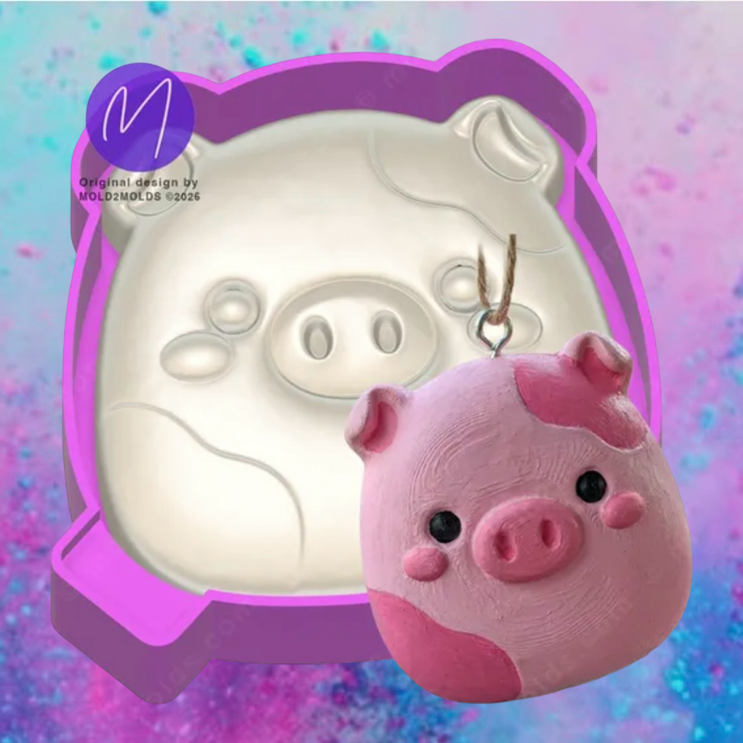 3D Squishy pig freshie molds.