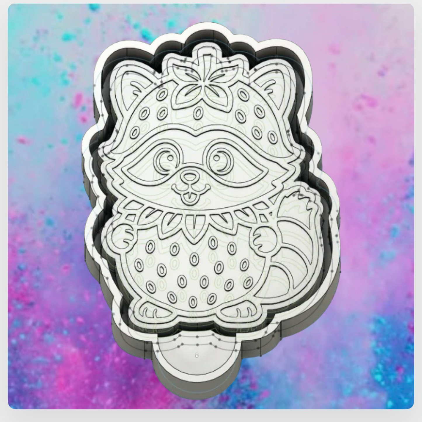 Strawberry Raccoon freshie mold