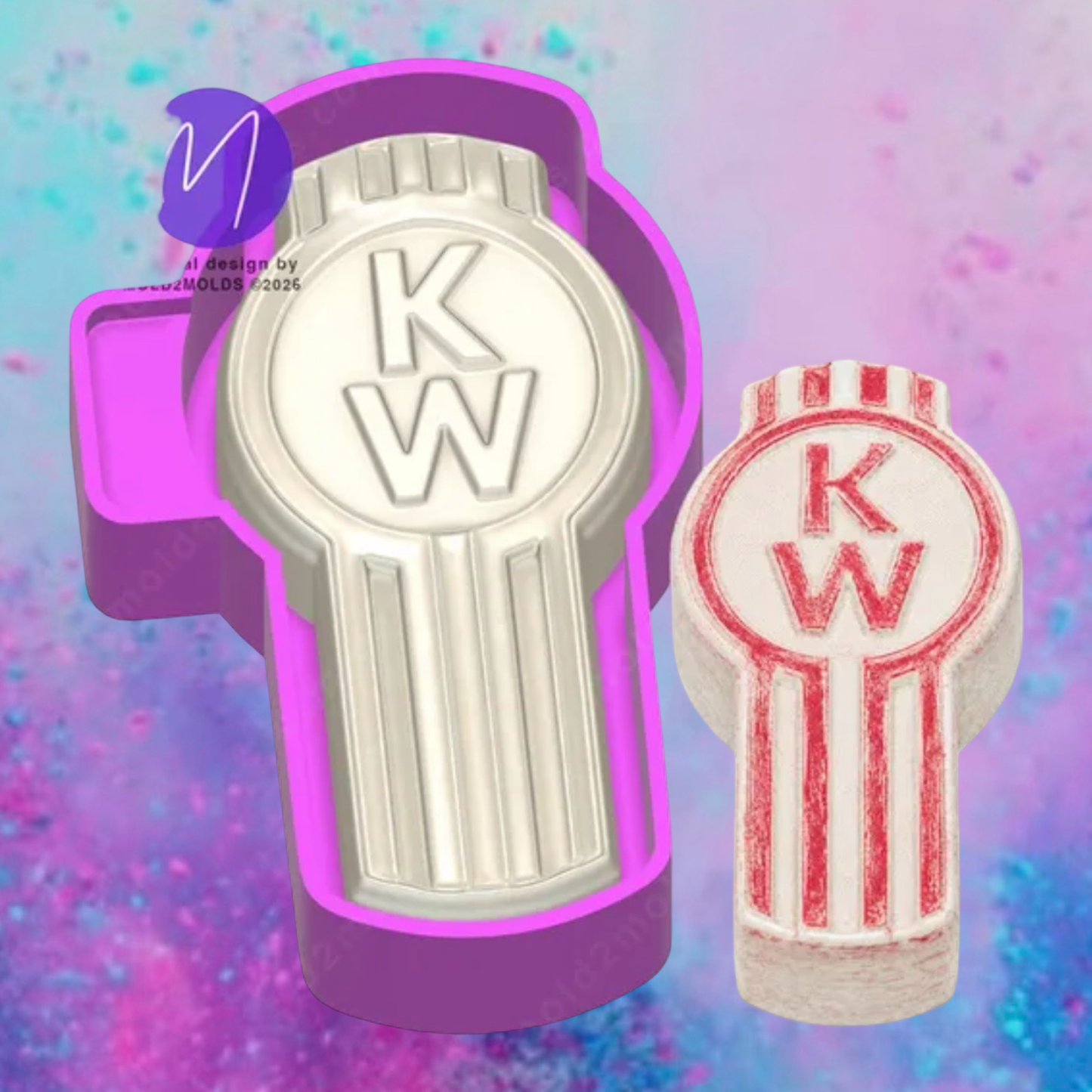 3D KW Kenworth truck badge freshie molds.