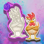 3D grumpy chicken flower freshie molds.