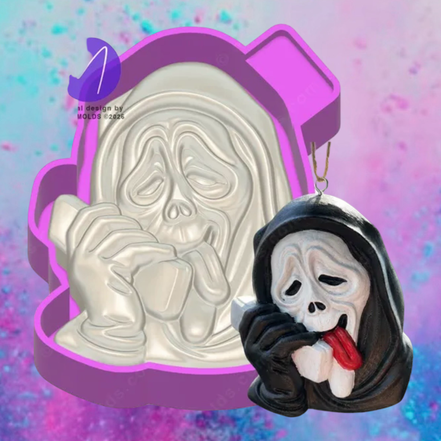 3D Scream on the phone  freshie molds.