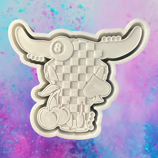 Checkered 8 ball bull spade freshie mold