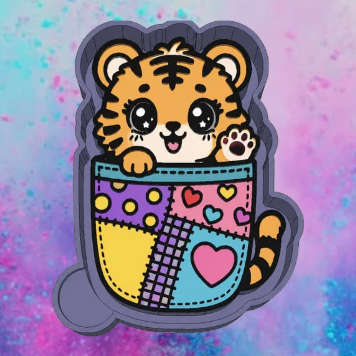 Patchwork Tiger freshie mold
