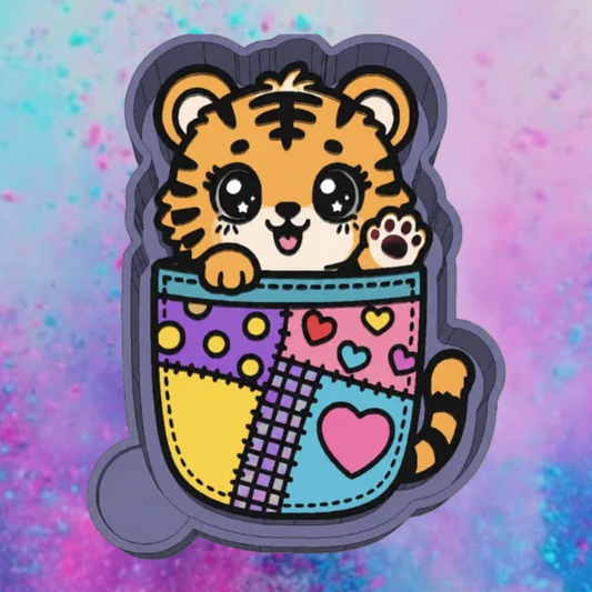 Patchwork Tiger freshie mold