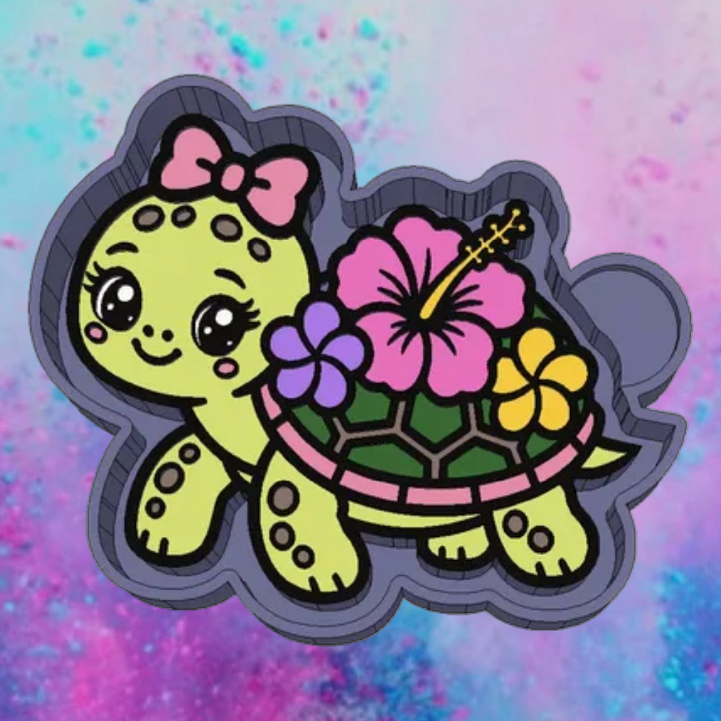 Hibiscus turtle freshie mold