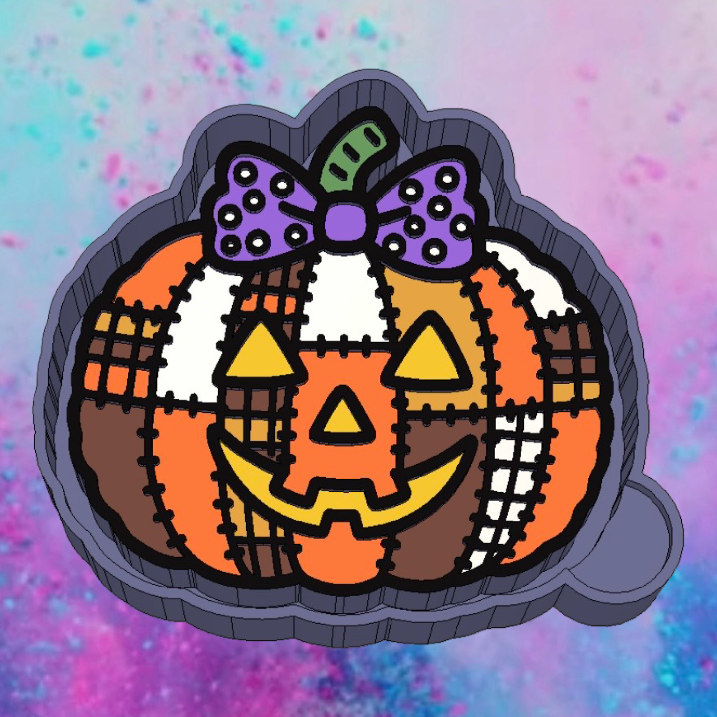 Patchwork pumpkin freshie mold