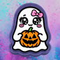 Cute ghost with pumpkin freshie mold