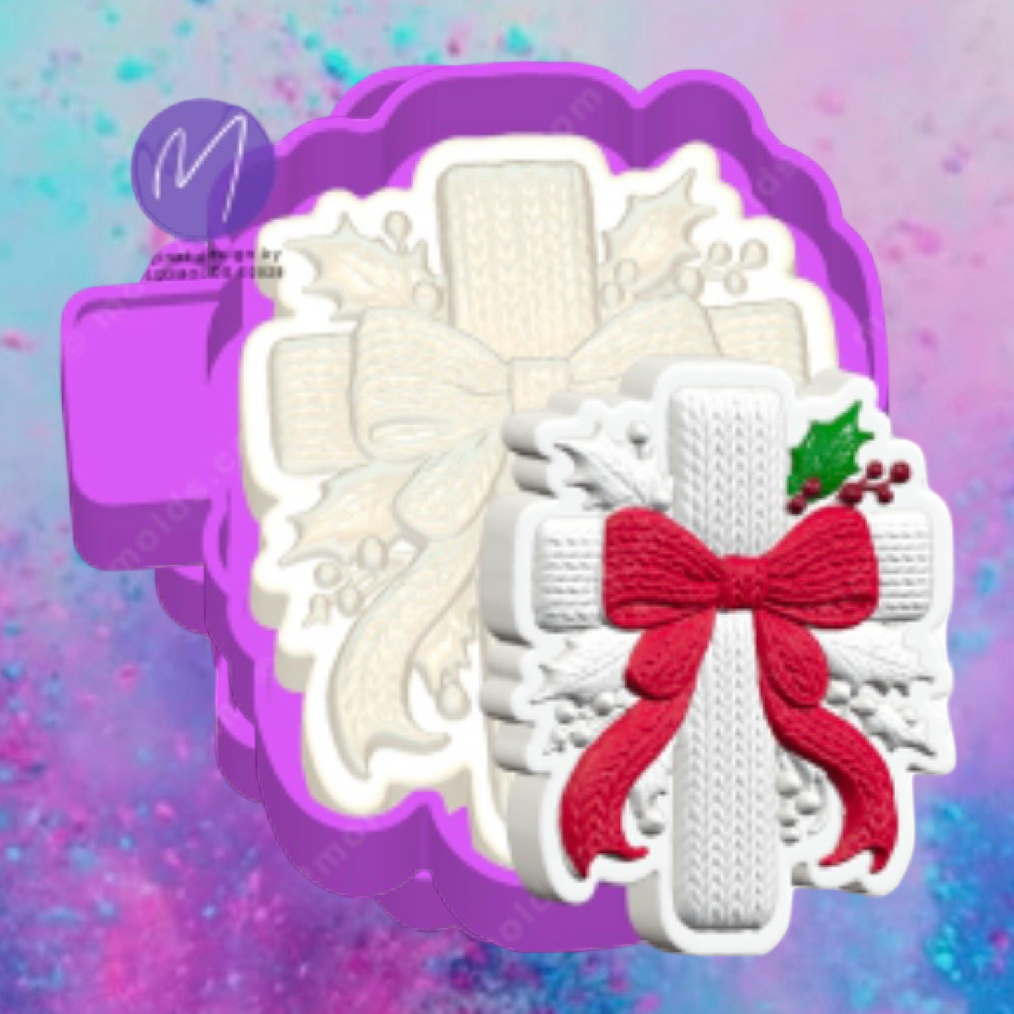 3D Christmas crochet cross  freshie molds.