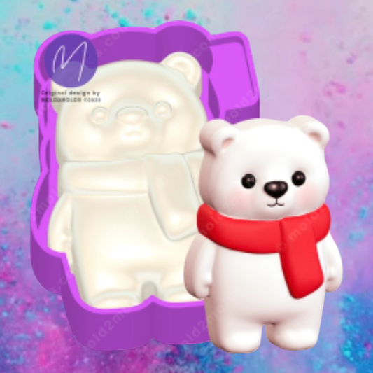 3D Christmas polar bear freshie molds.