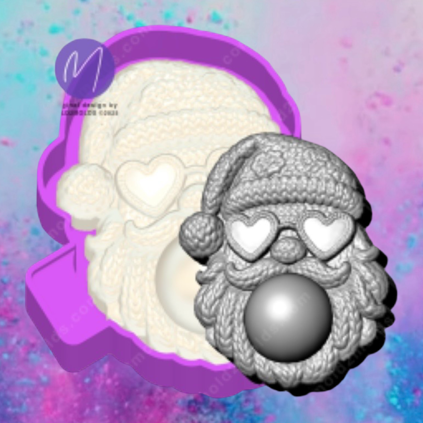 3D Santa  bubble gum freshie molds.