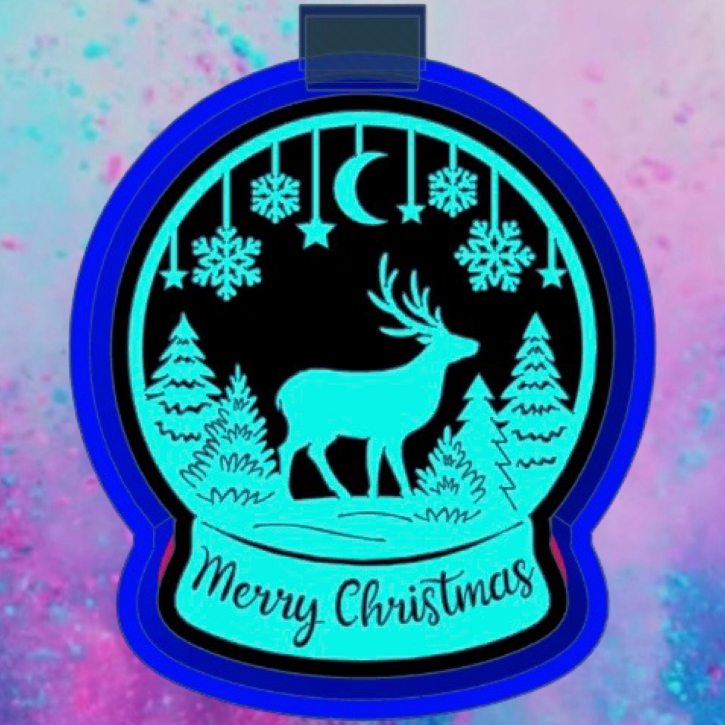 Merry Christmas snow globe freshie mold