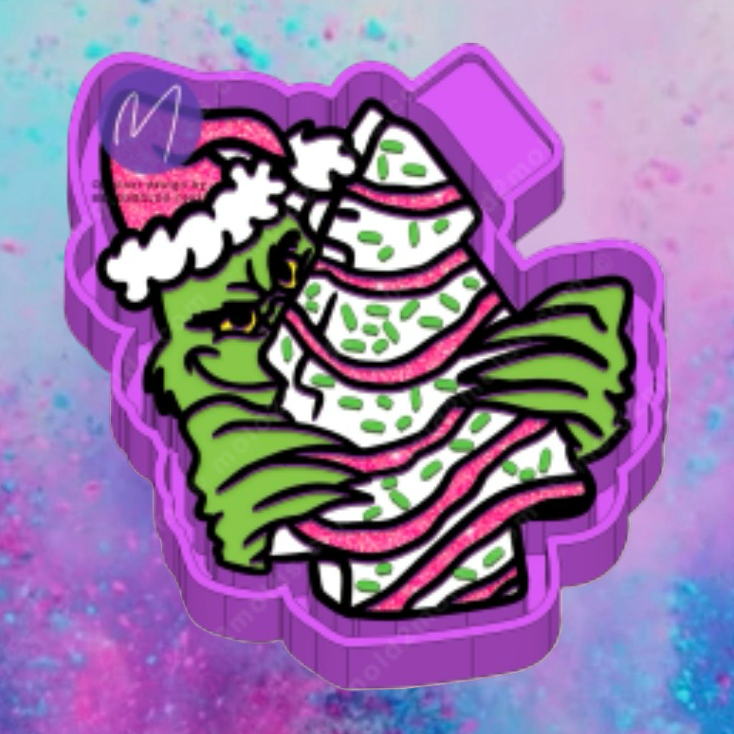 Grinch with snack cake freshie mold
