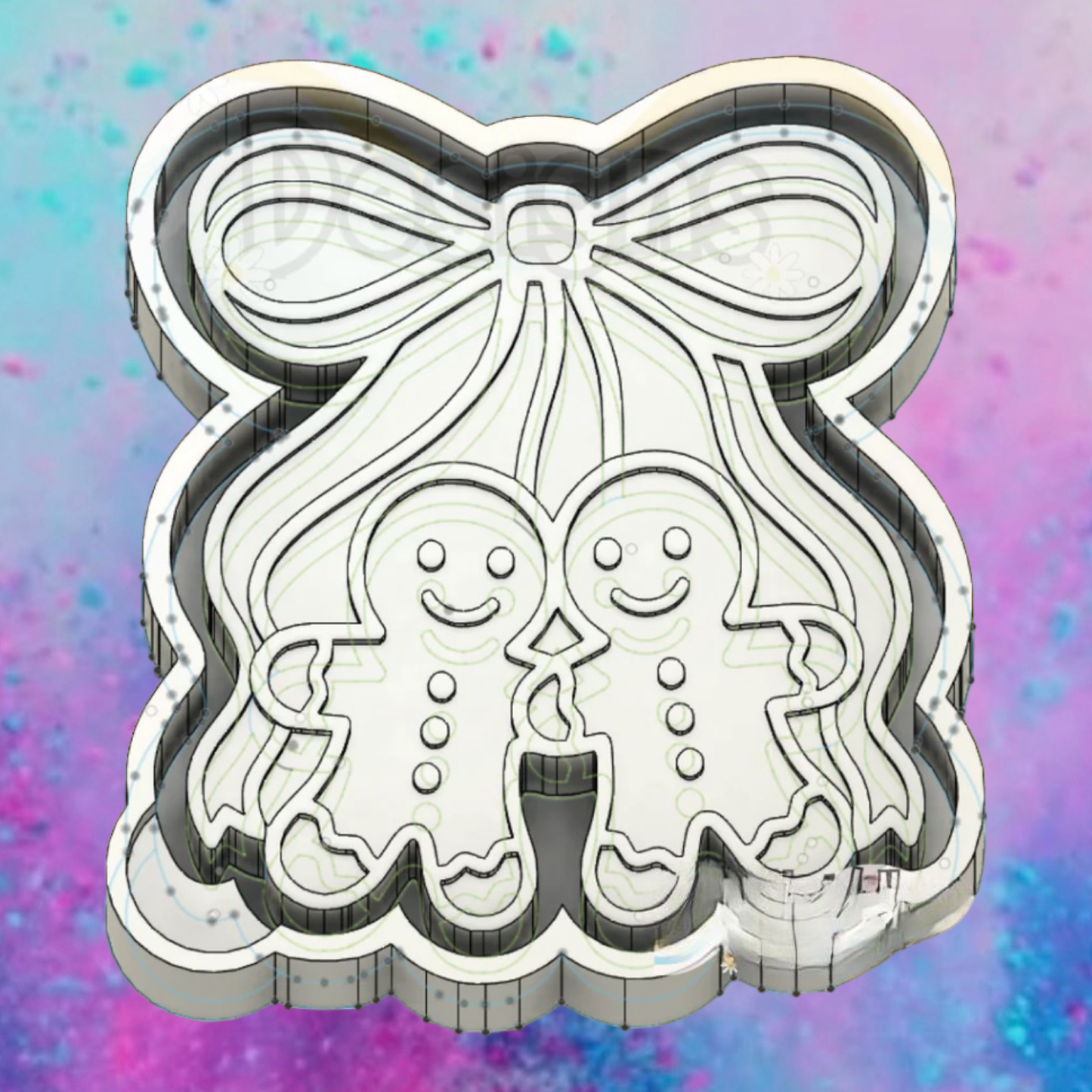 Gingerbread couple bow freshie mold