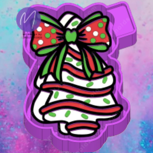 Snack cake tree with bow freshie mold