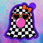 Checkered bubble ghost freshie mold