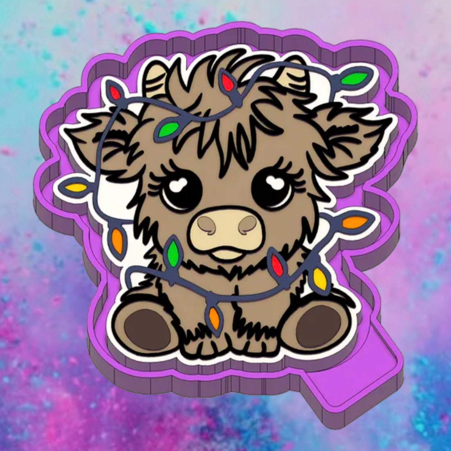Christmas light cow freshie mold