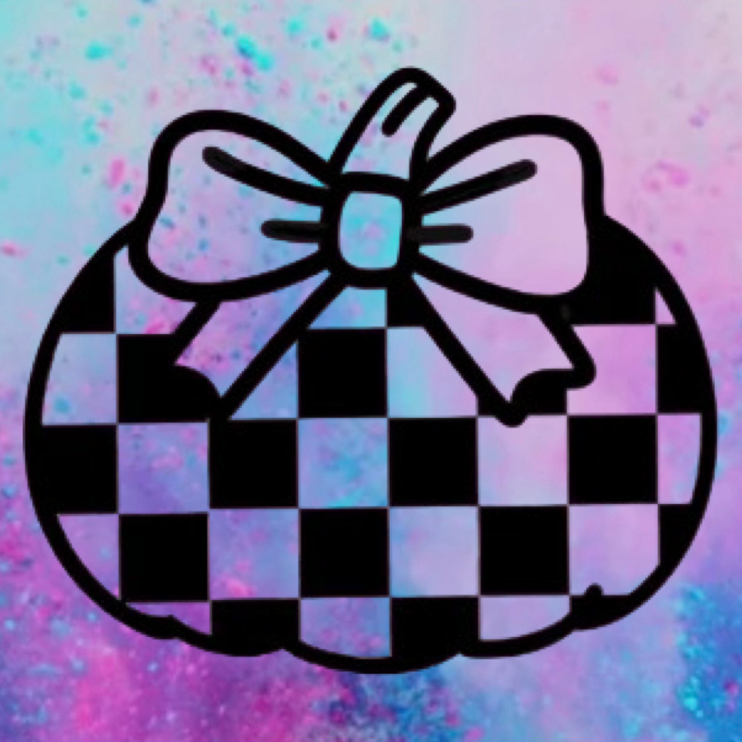 Checkered pumpkin freshie mold