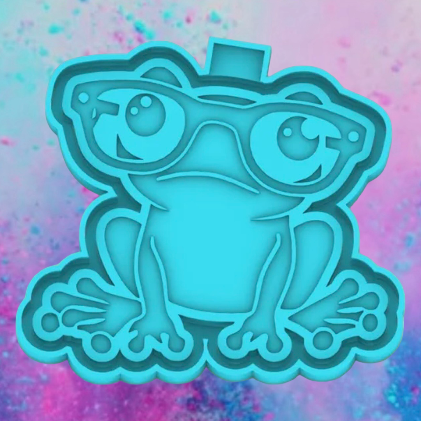 Frog with glasses freshie mold
