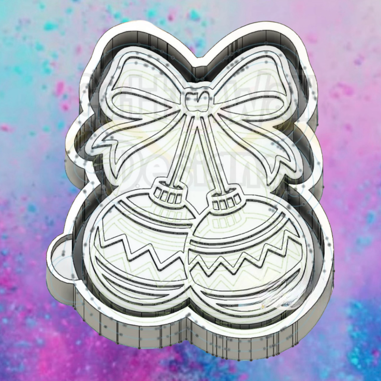 Christmas  ornaments with bow freshie mold