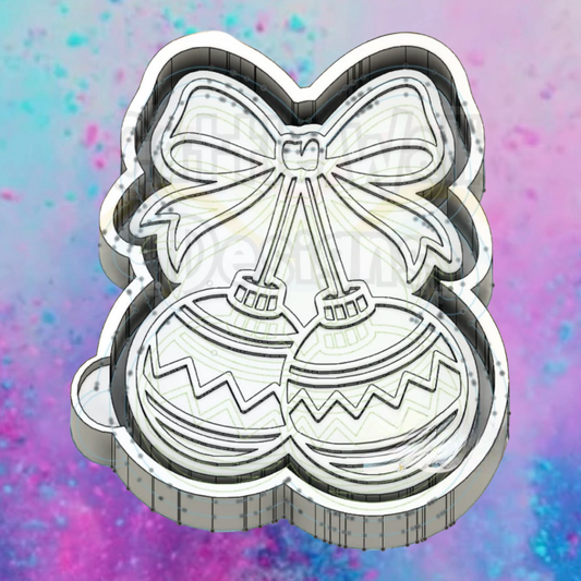 Christmas  ornaments with bow freshie mold