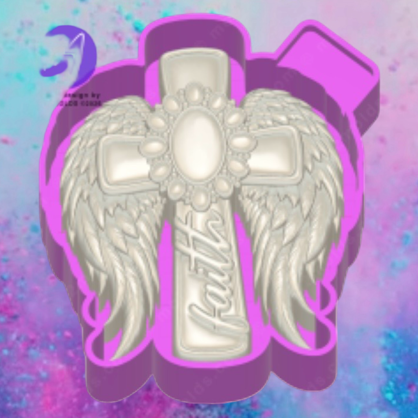 3D Western turquoise wing cross freshie molds.