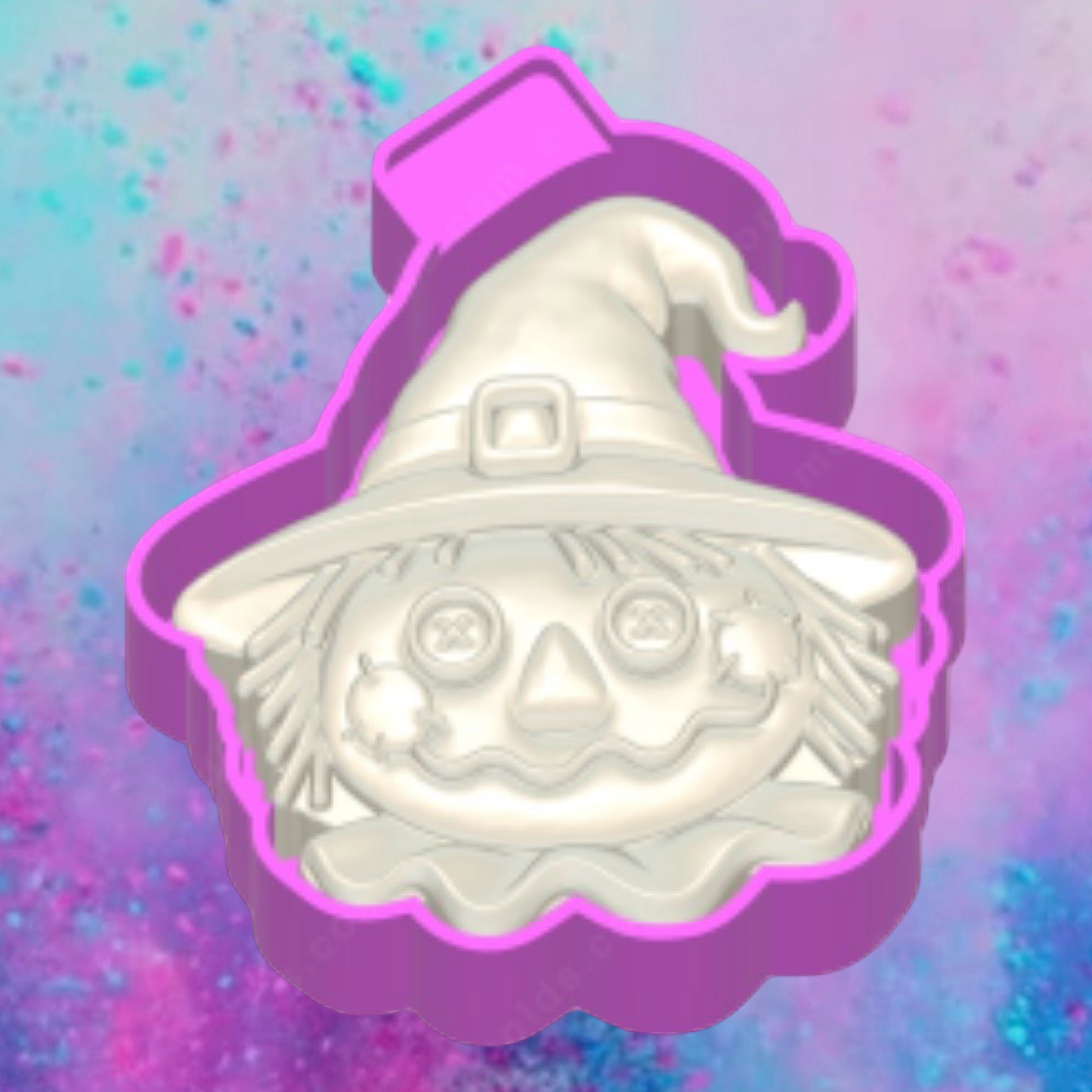 3D witch hat scarecrow freshie molds.