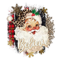 Leopard Santa round cardstock