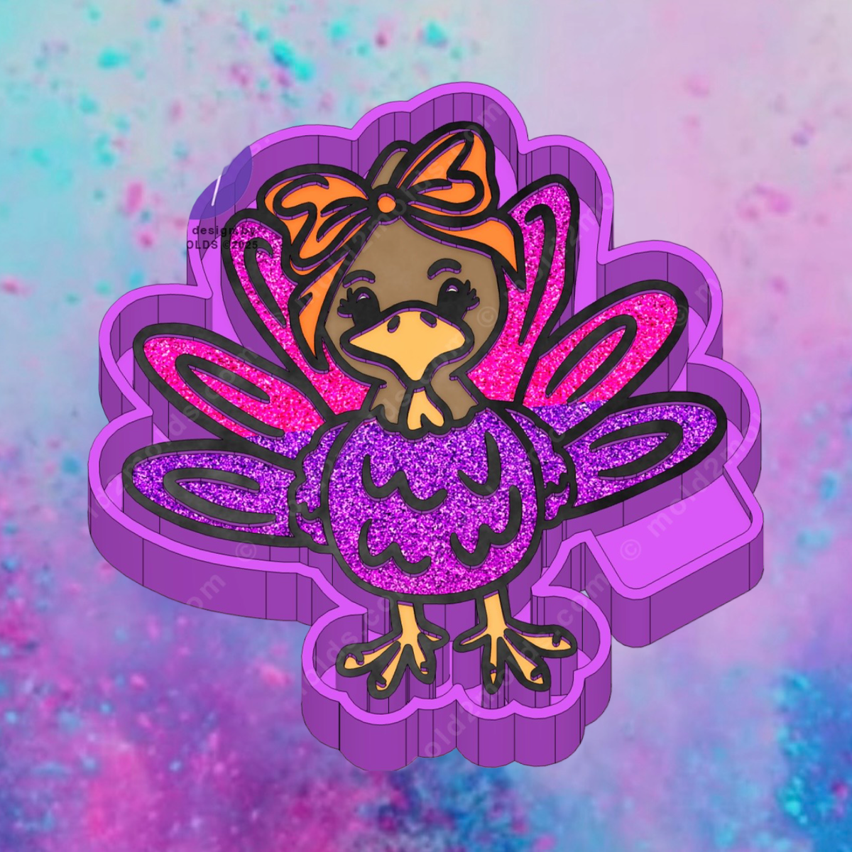 Coquette bow turkey freshie mold