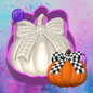 3D pumpkin with checkered bow freshie molds.