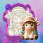 3D Cowgirl  highland cow freshie molds.