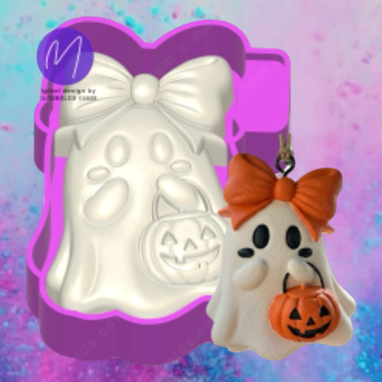 3D preppy Halloween ghost freshie molds.