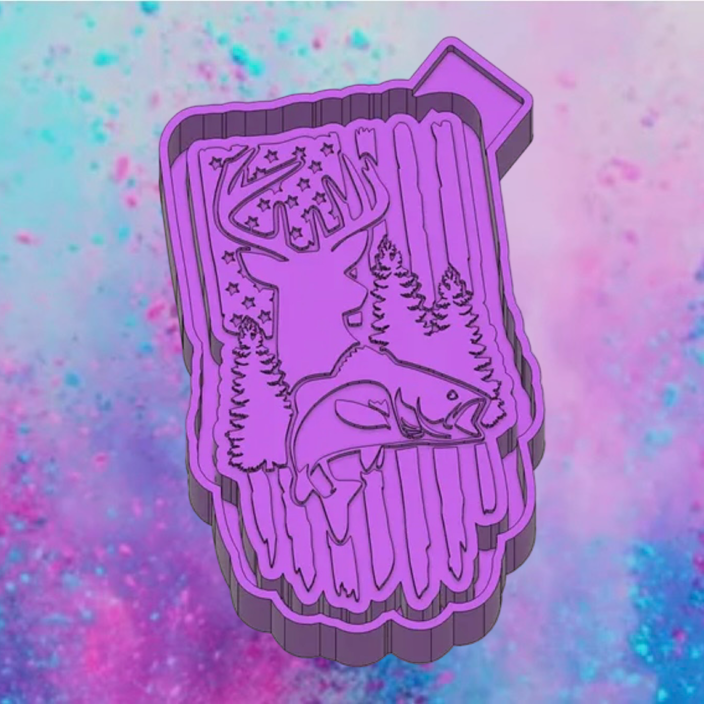 Hunting American flag car freshie mold.