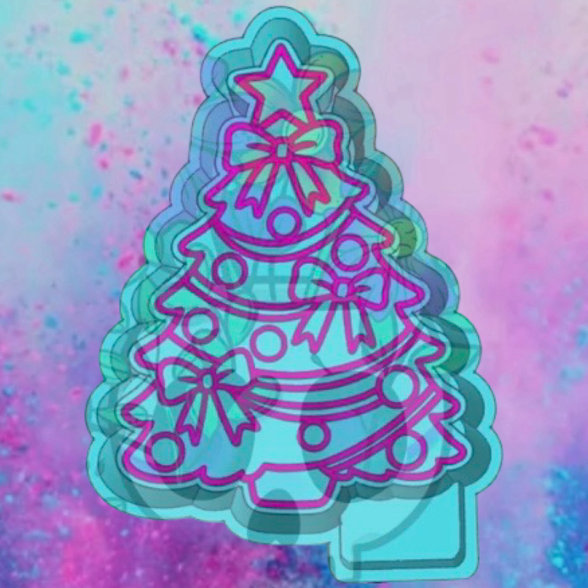 Christmas tree with bow freshie mold