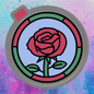 Stained glass rose car freshie mold.