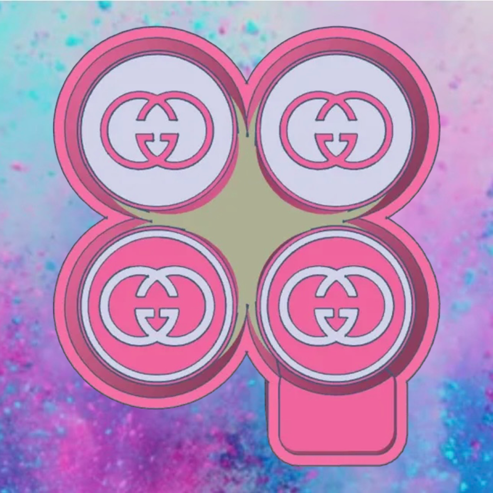 Round Gucci 4 pc vent clips molds.