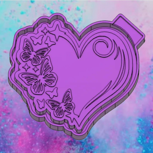 Heart filled with butterflies car freshie mold b