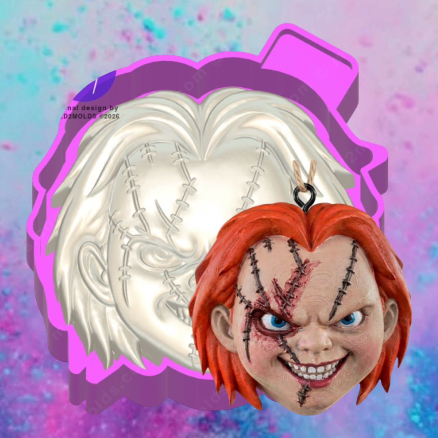 3D Chucky face freshie molds.