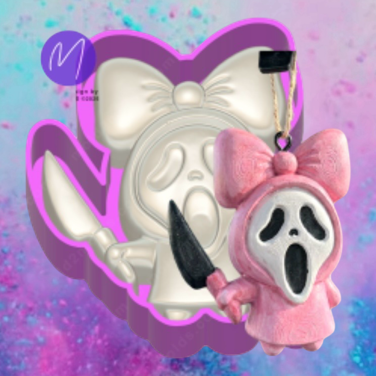 3D coquette ghostface freshie molds.