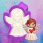 3D angel holding  heart freshie molds.