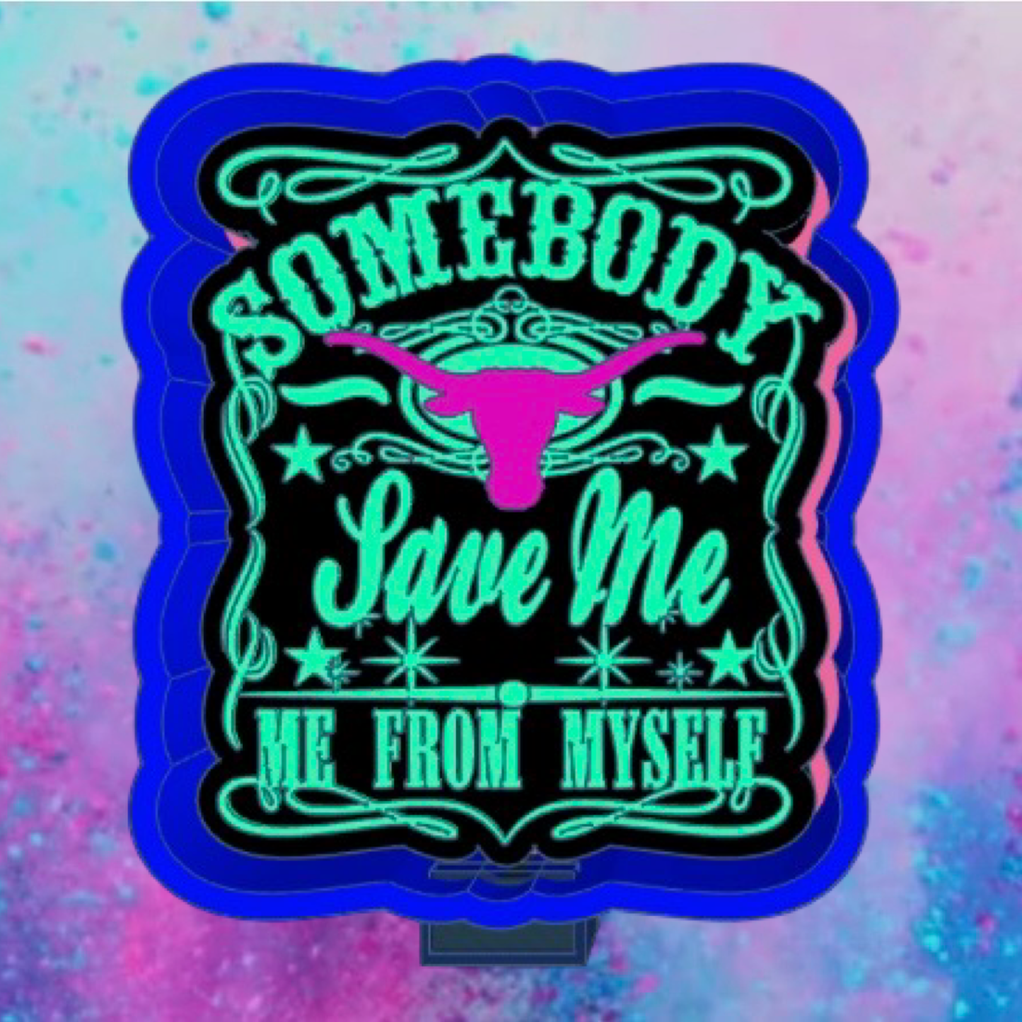 “Somebody save me” car freshie mold b