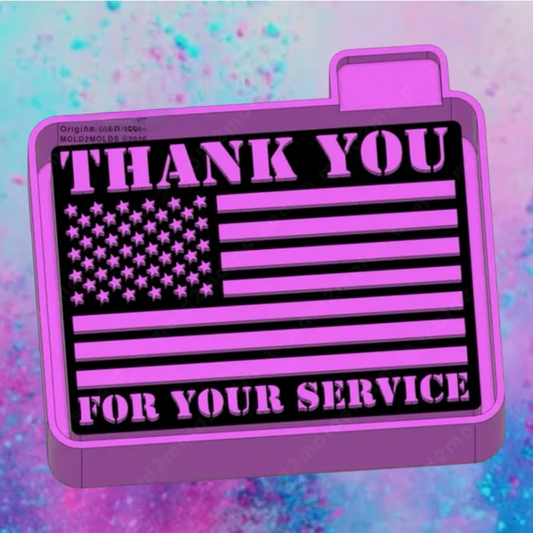 Thank you for you service car freshie mold