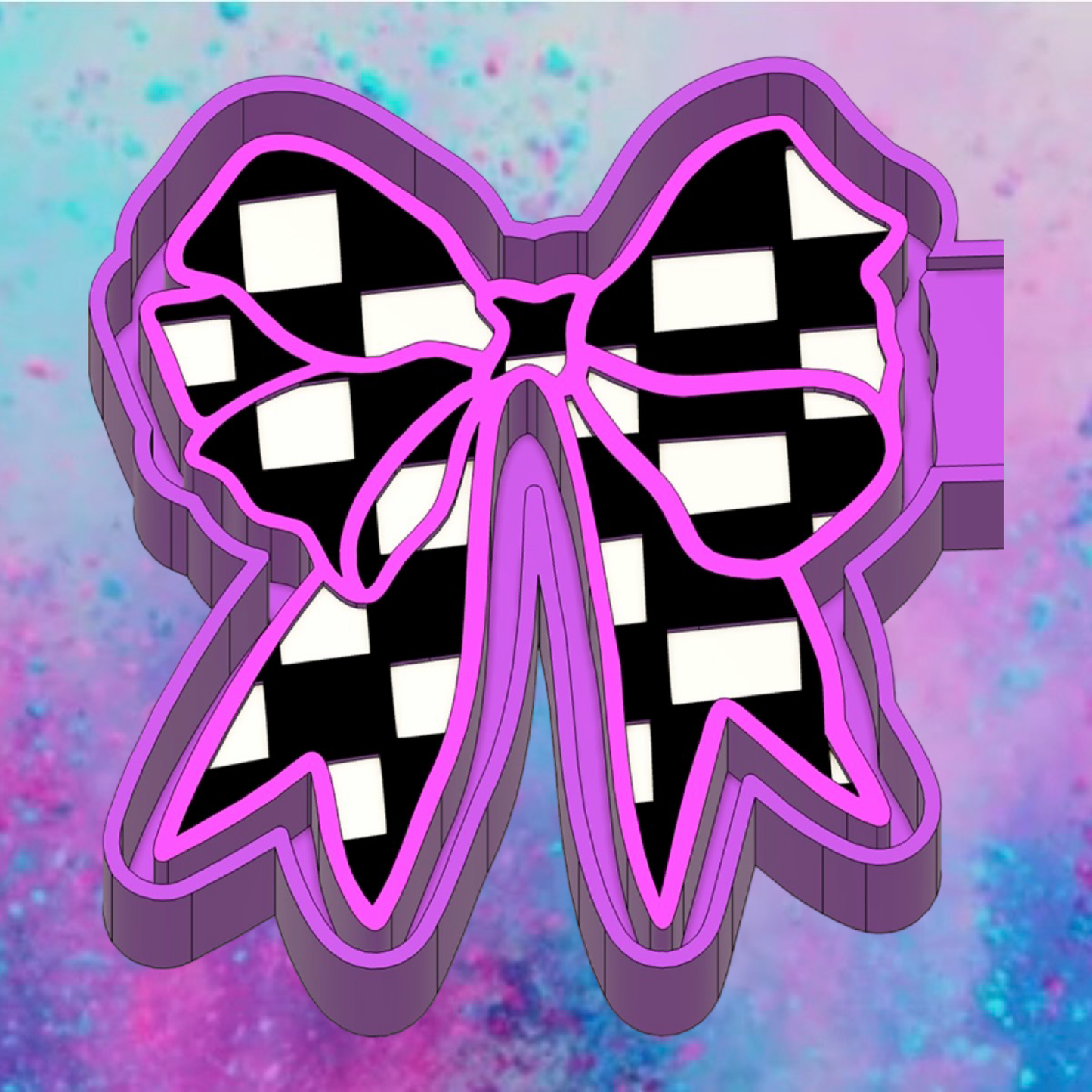 Checkered bow car freshie mold.